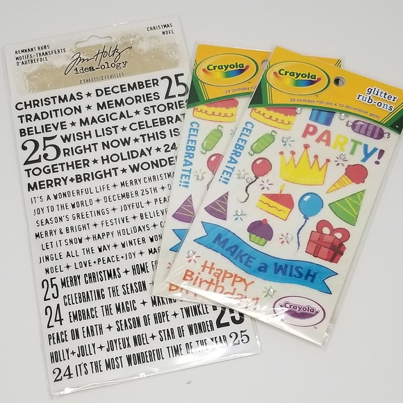 Nostalgic Craft Rub-ons- New in Packages- Crayola & Jim Holz Holiday - Picture 1 of 5